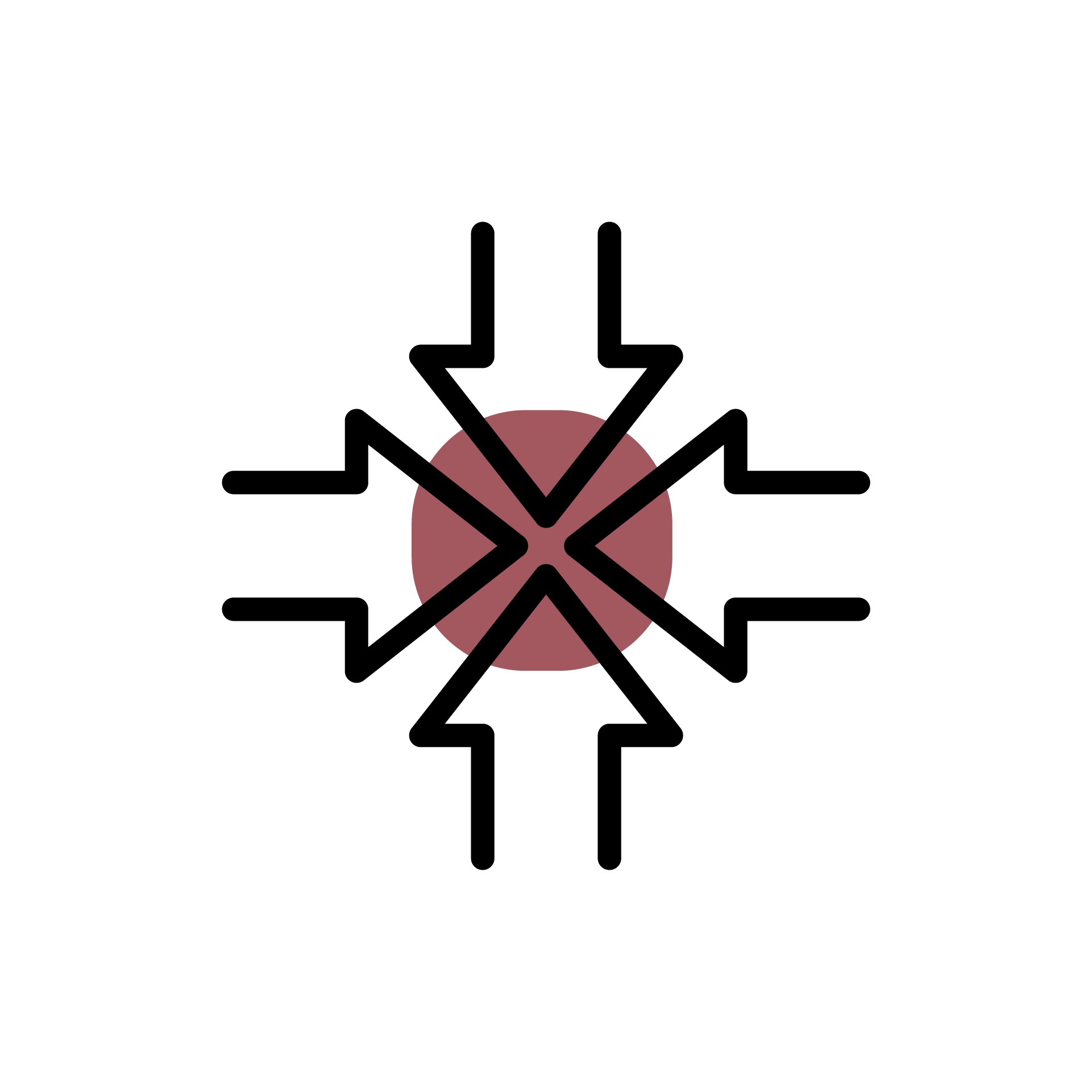 arrows pointed towards a middle point