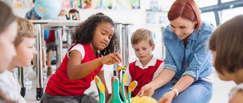 children learning in class