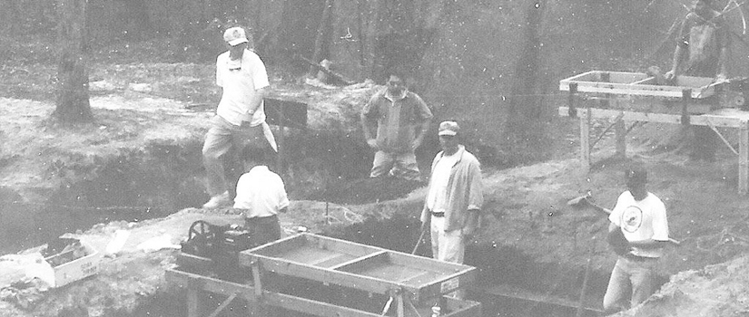 Historical archeology worksite