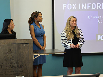 a representative from Fox visits the school