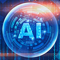 computer symbol with AI in middle