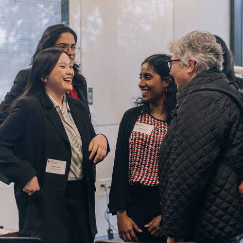 a group of students laughing