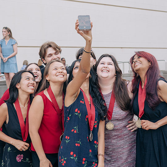 group of students posing for a photo