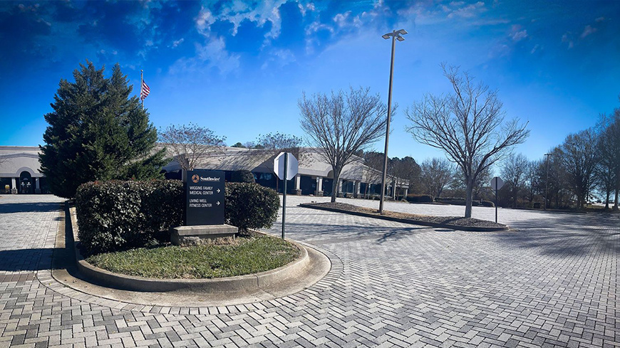 Parking lot and building exterior