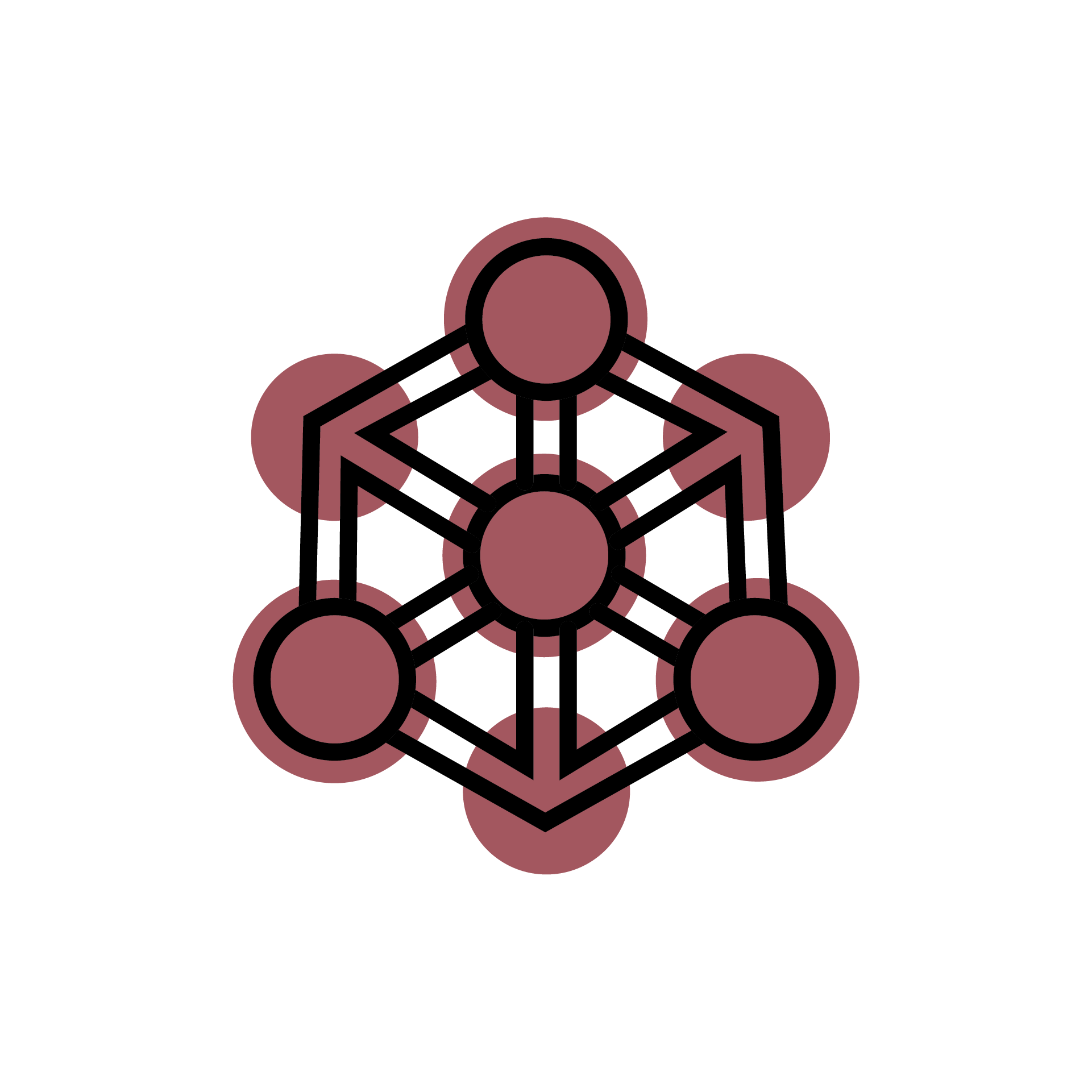 connected atoms icon