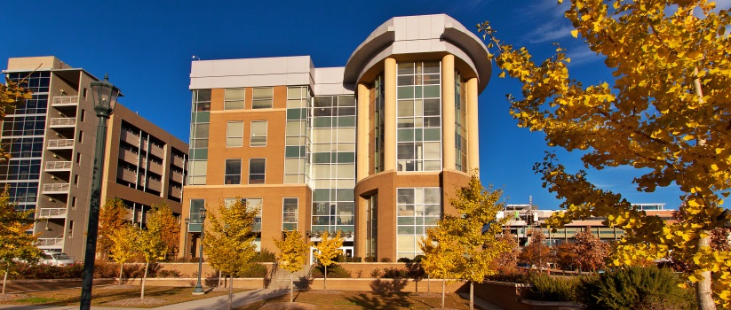 Front view of the Arnold School of Public Health Discovery 1 building